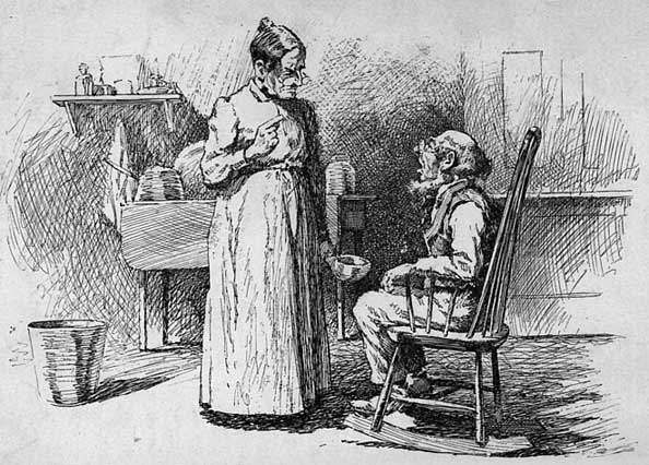 SAYS SHE, ’OPEN YORE MOUTH.’ AN’ OF CO’SE I OPENED

IT
