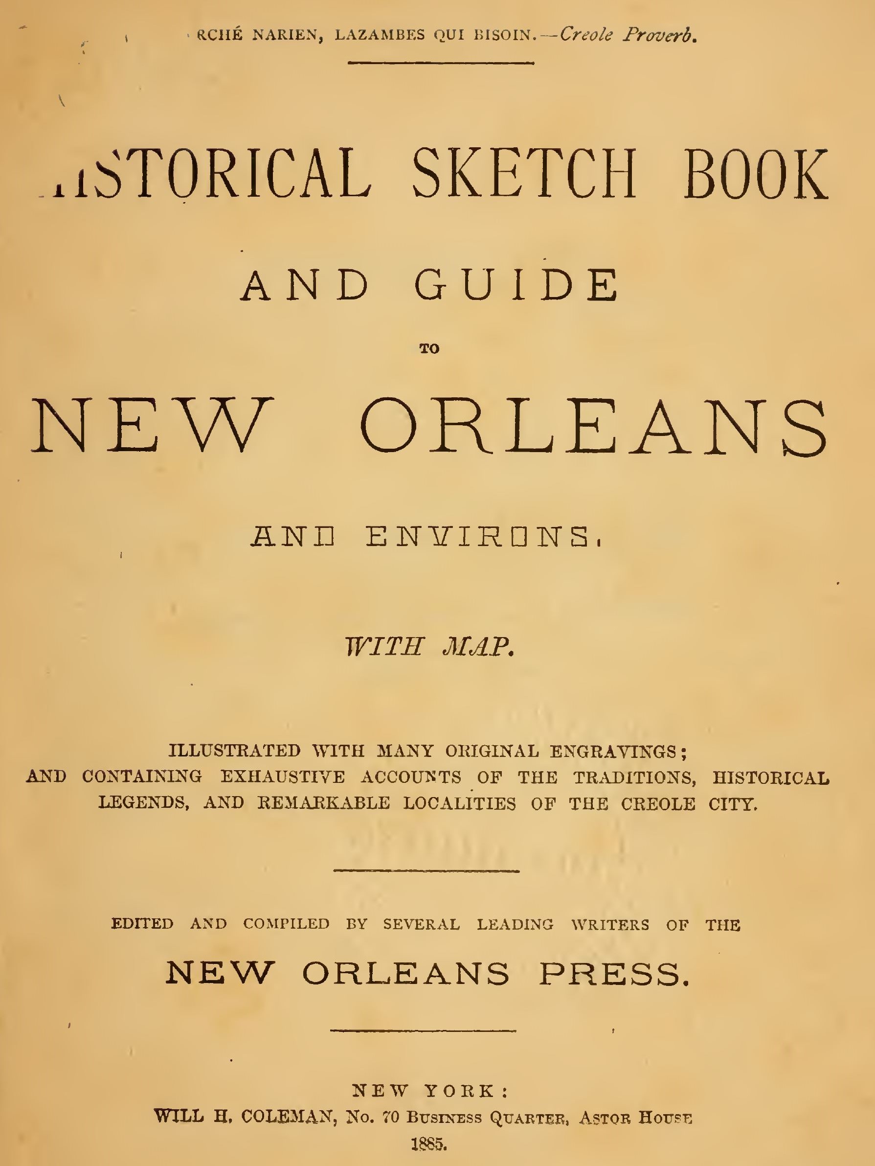 Coleman. Historical Sketch Book to New Orleans.
